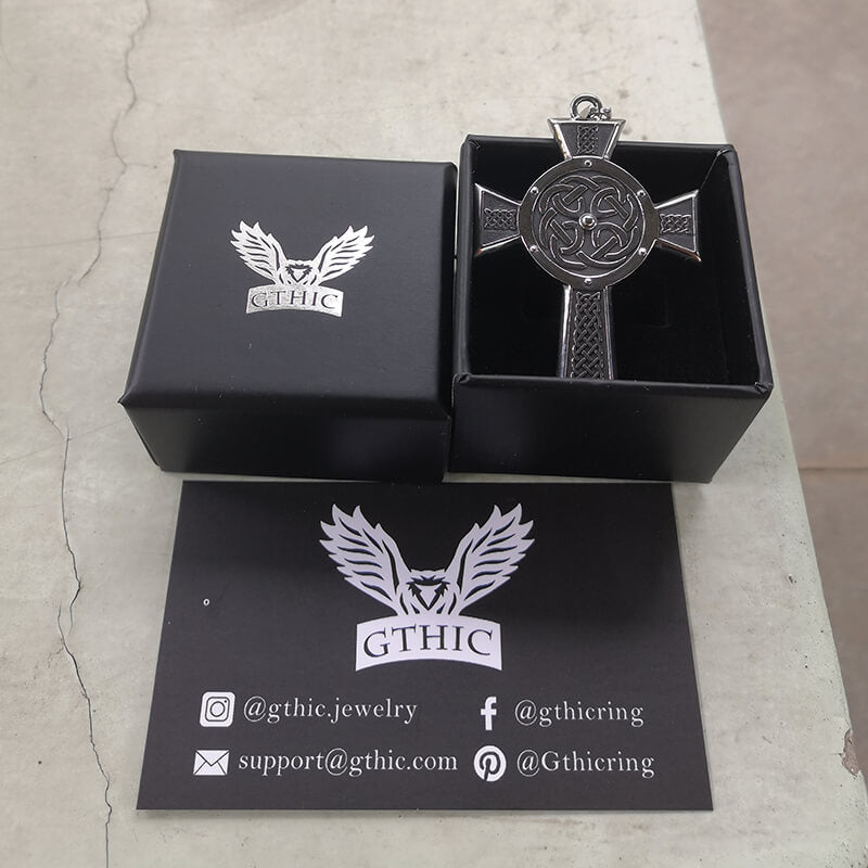 Pendentif viking croix celtique en acier inoxydable