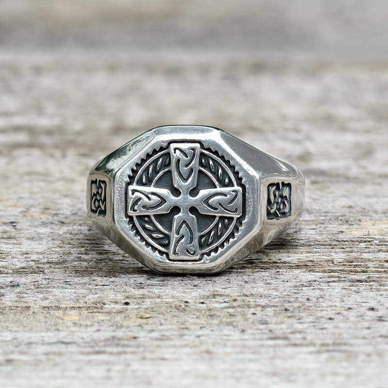 Celtic Cross Stainless Steel Viking Ring | Gthic.com