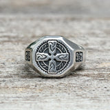 Celtic Cross Stainless Steel Viking Ring | Gthic.com