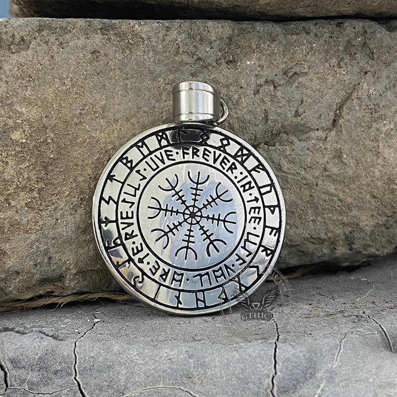 Celtic Dragon Runes Stainless Steel Viking Pendant | Gthic.com