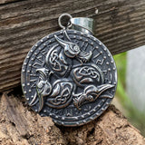 Celtic Dragon Runes Stainless Steel Viking Pendant | Gthic.com