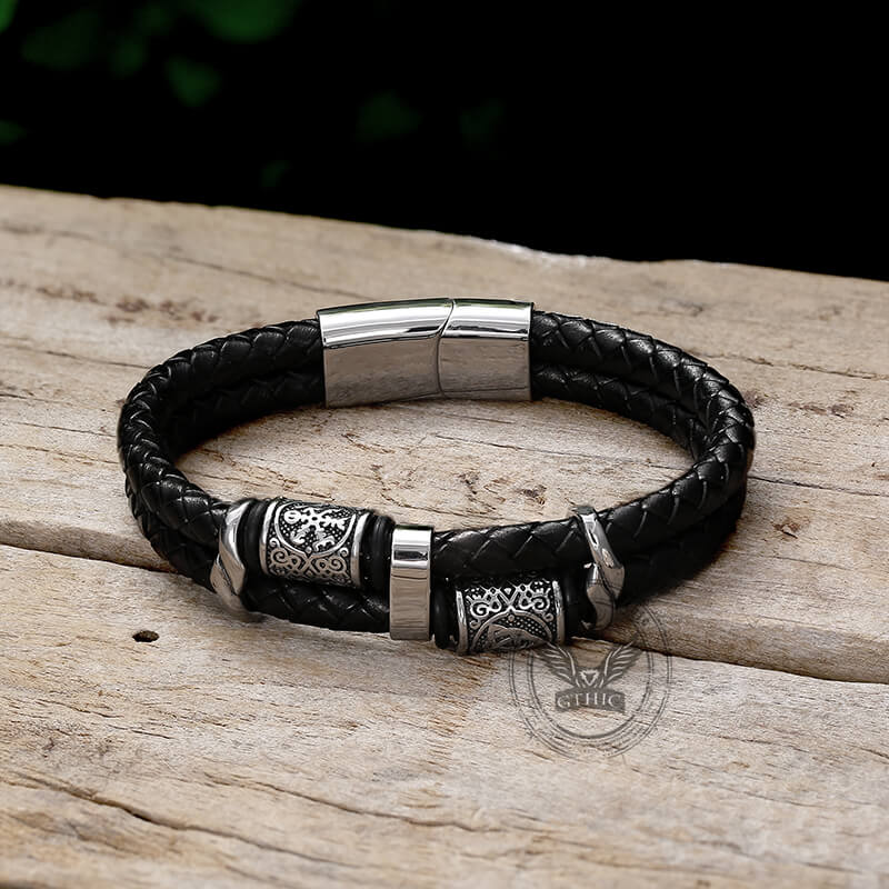 Celtic Knot and Viking Compass Stainless Steel Bracelet | Gthic.com
