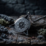 Celtic Knot Dragon Runes Stainless Steel Spinner Pendant