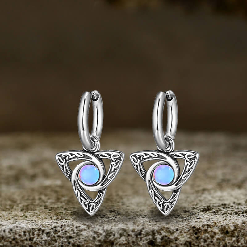 Celtic Knot Moonstone Stainless Steel Earrings