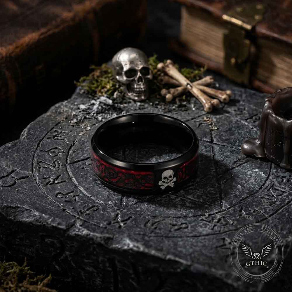 Celtic Knot Skull Stainless Steel Biker Band Ring