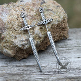 Celtic Knot Stainless Steel Sword Stud Earrings