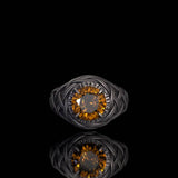 Celtic Knot Viking Rune Zircon Sterling Silver Ring