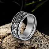 Celtic Wolf Triquetra Stainless Steel Viking Ring | Gthic.com