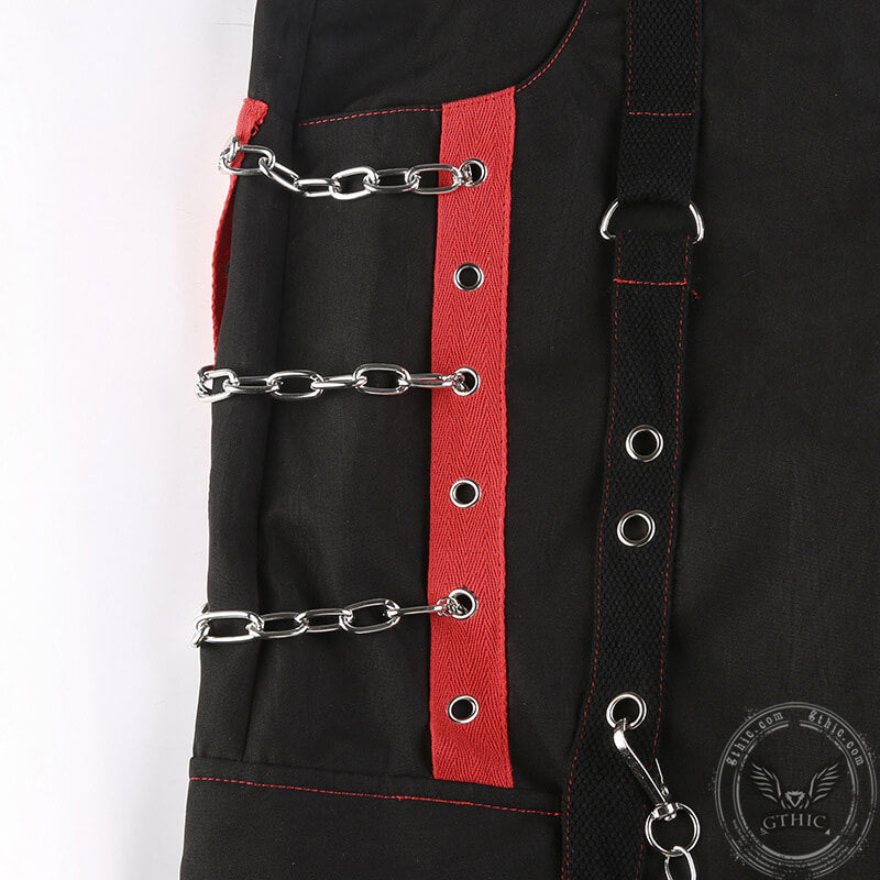 Pantalones cargo de poliéster con diseño de cadena