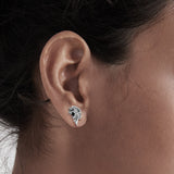 Cheetah Head Gemstone Stainless Steel Earrings 05 | Gthic.com