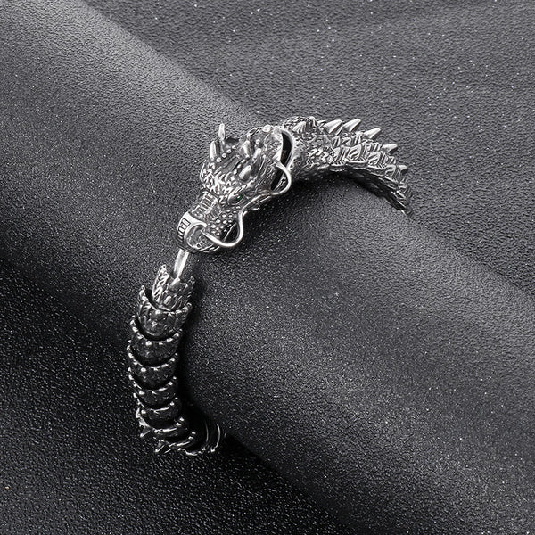 Chinese Dragon Stainless Steel Animal Bracelet | Gthic.com