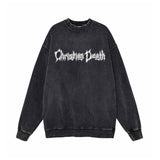 Christian Death Thorns Design Vintage Washed Sweatshirt 01 | Gthic.com