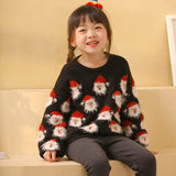 Christmas Santa Heads Pattern Pullover Sweater | Gthic.com