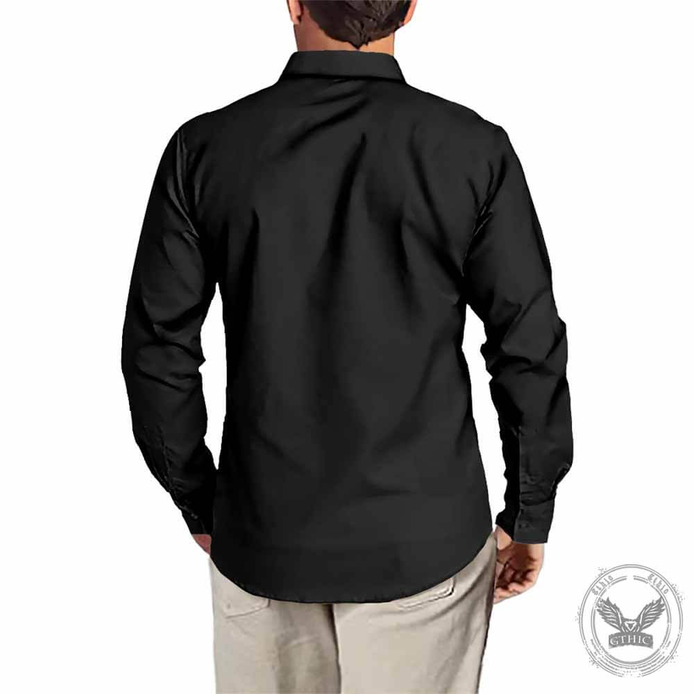 Classic Black and Red Colorblock Long Sleeve Shirt | Gthic.com