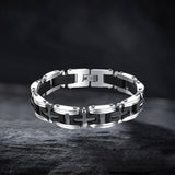 Classic Cross Stainless Steel Silicone Bracelet