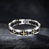 Classic Cross Stainless Steel Silicone Bracelet