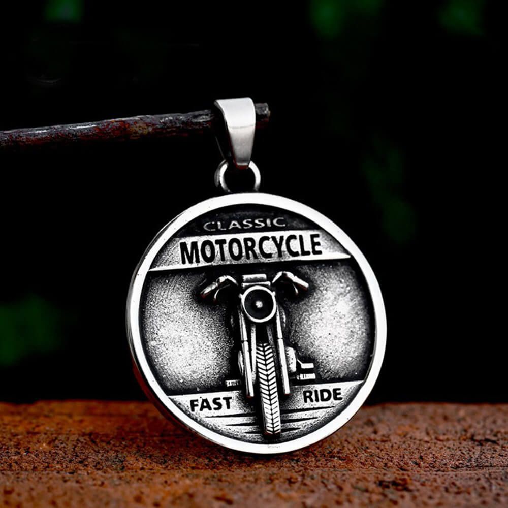 Classic Letter Motorcycle Stainless Steel Biker Pendant | Gthic.com