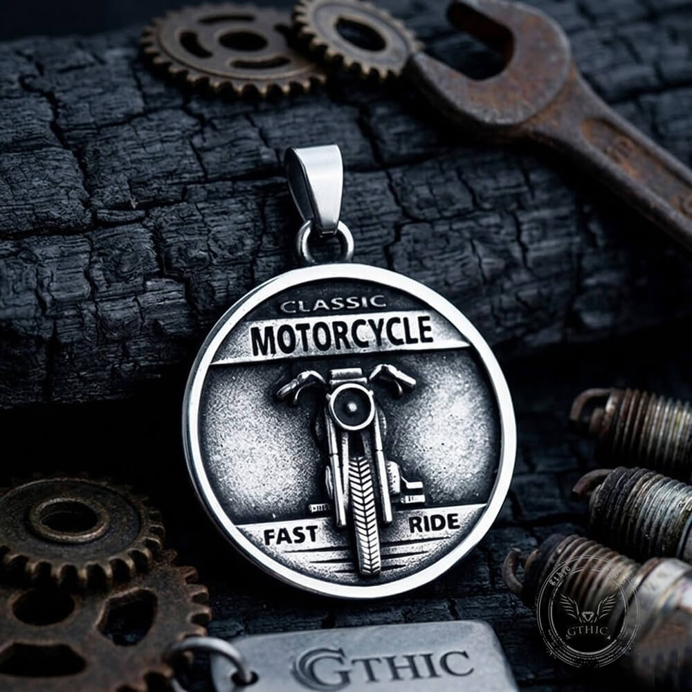 Classic Letter Motorcycle Stainless Steel Biker Pendant | Gthic.com