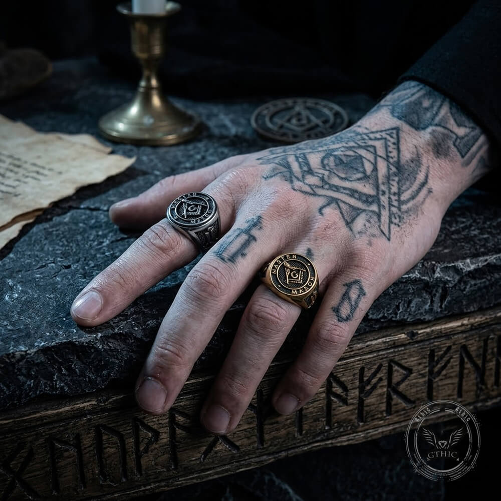 Classic Masonic AG Stainless Steel Religious Ring | Gthic.com