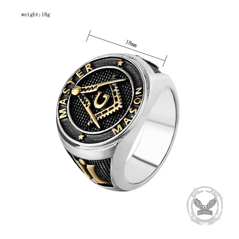 Classic Masonic AG Stainless Steel Religious Ring