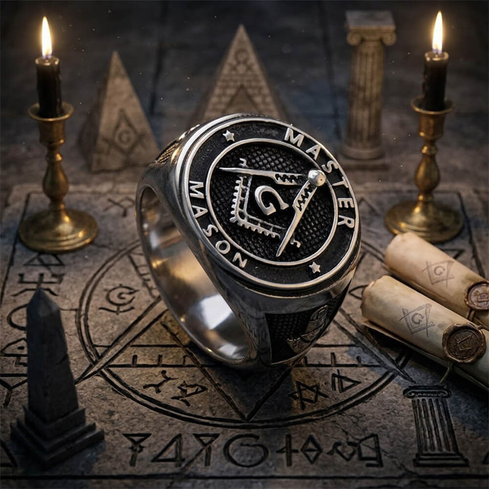 Classic Masonic AG Stainless Steel Religious Ring | Gthic.com