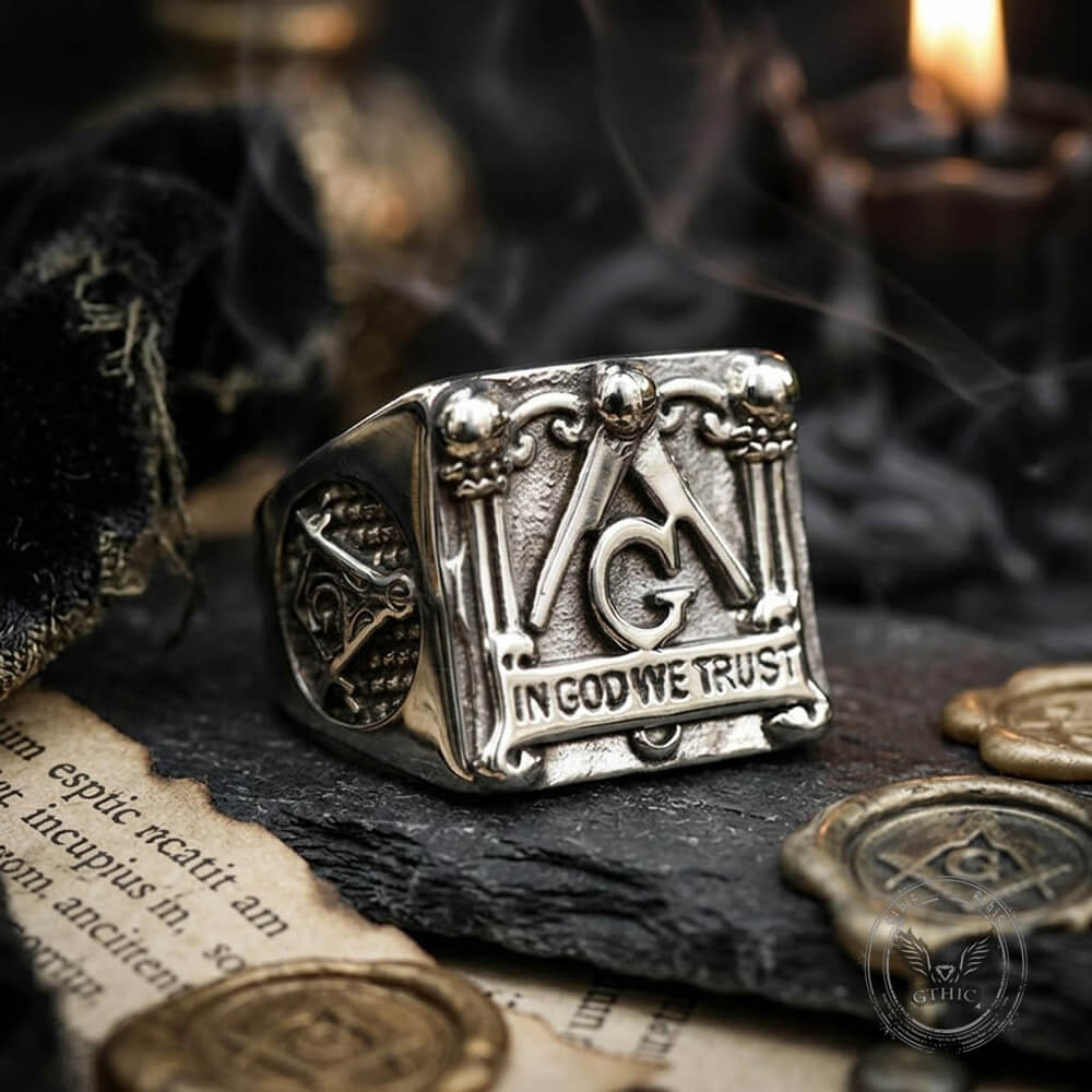 Classic Masonic Symbol Stainless Steel Signet Ring