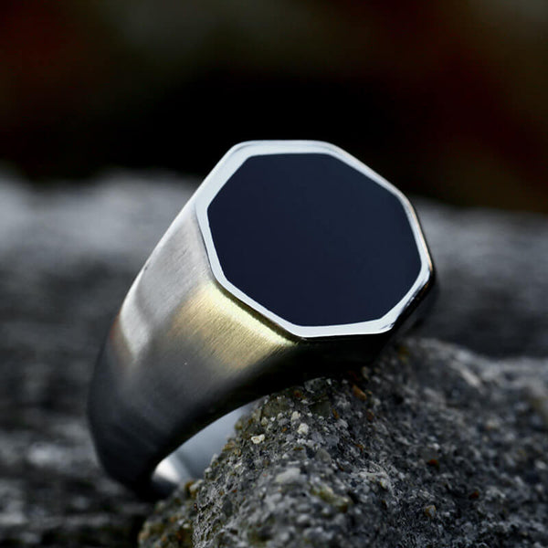 Classic Octagon Stainless Steel Ring | Gthic.com
