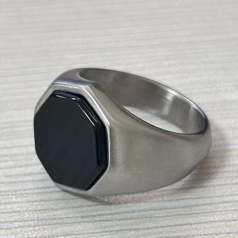 Classic Octagon Stainless Steel Ring | Gthic.com