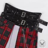 Classic Red And Black Plaid Men's Pleated Skirt | Gthic.com