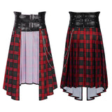 Classic Red And Black Plaid Men's Pleated Skirt | Gthic.com