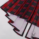 Classic Red And Black Plaid Men's Pleated Skirt