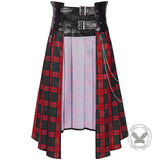 Classic Red And Black Plaid Men's Pleated Skirt