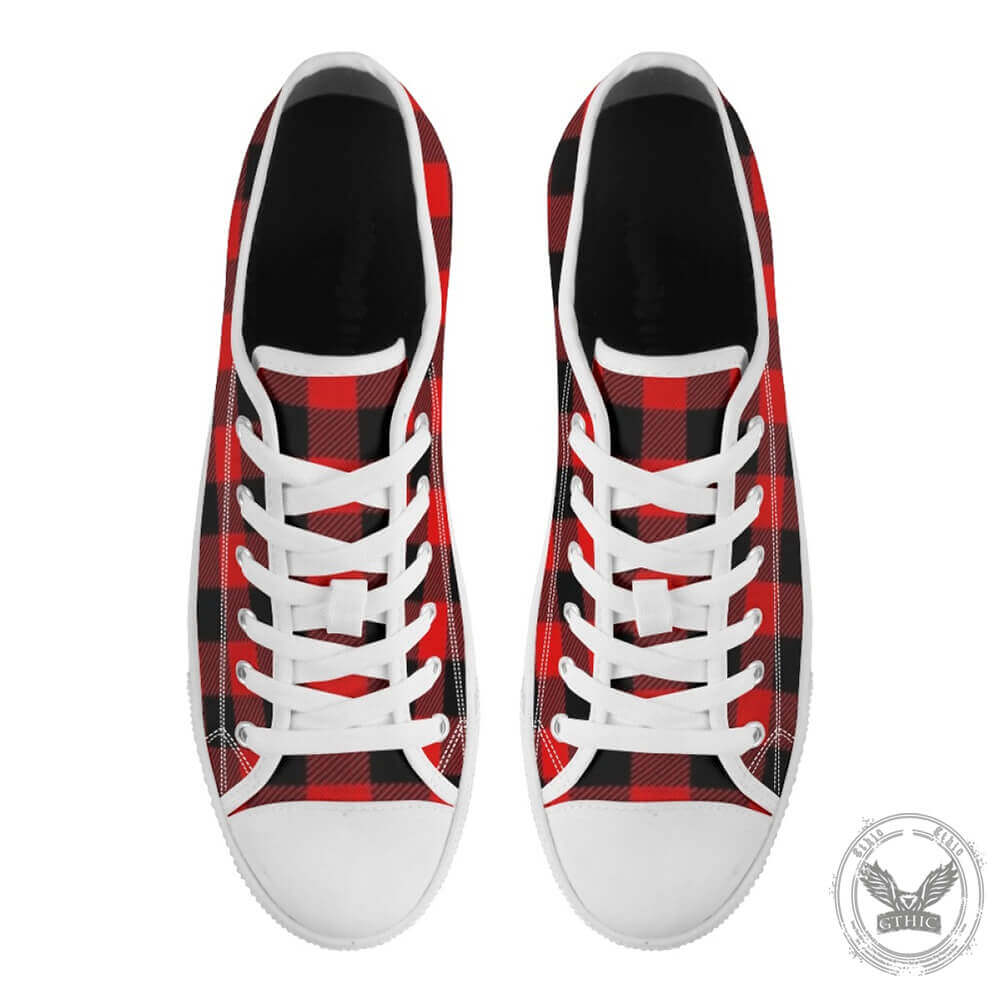 Classic Red Plaid Print Canvas Shoes | Gthic.com