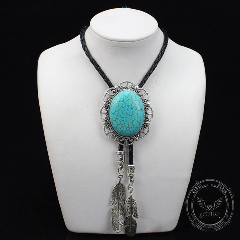 Classic Turquoise Western Cowboy Alloy Bolo Tie 02 | Gthic.com