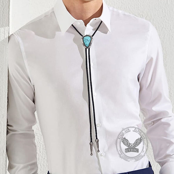 Classic Turquoise Western Cowboy Bolo Tie