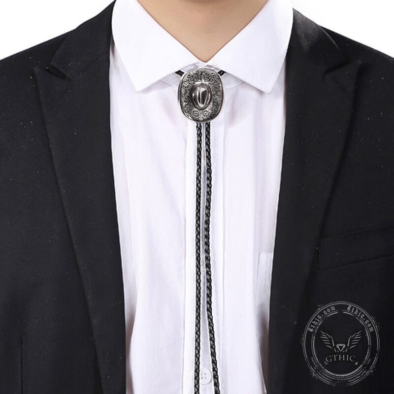 Classic Western Cowboy Hat Alloy Bolo Tie