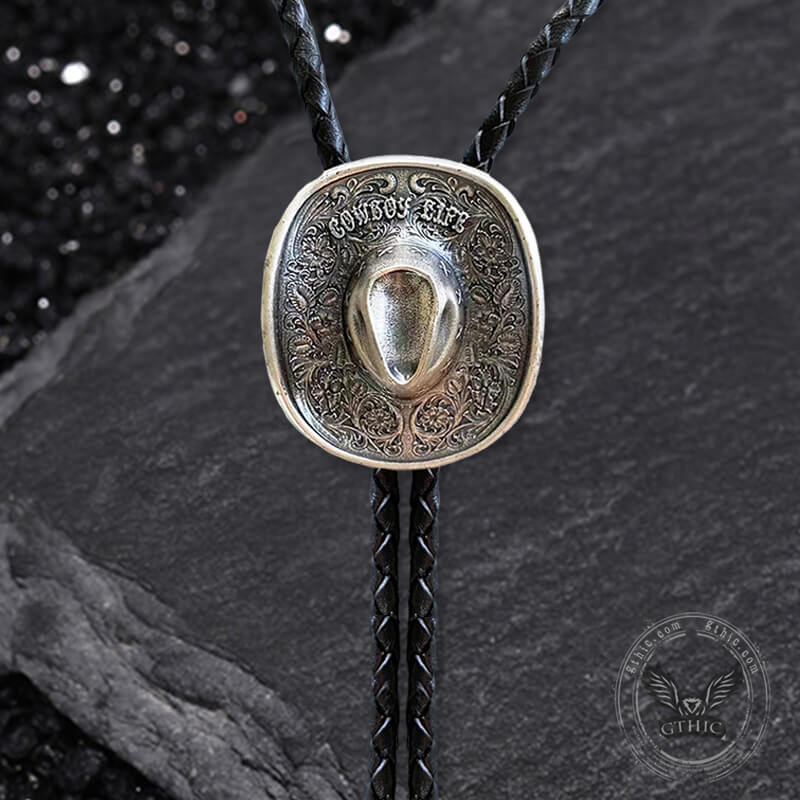 Classic Western Cowboy Hat Alloy Bolo Tie | Gthic.com