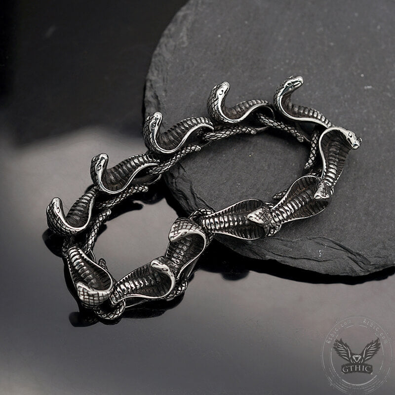 Cobra Snake Stainless Steel Bracelet | Gthic.com