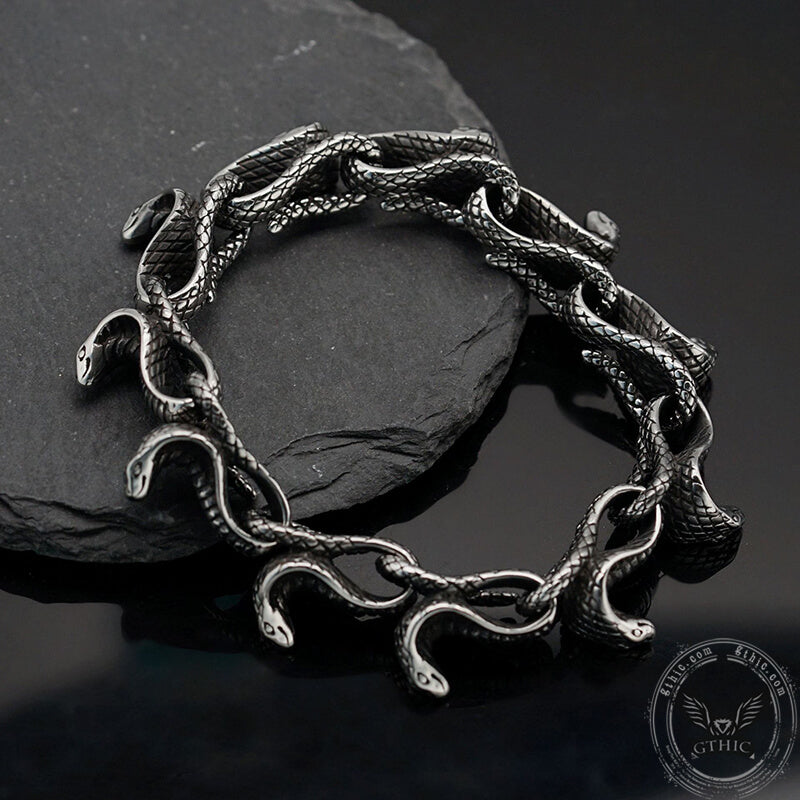 Ouroboros Symbol Sterling Silver Snake Bracelet – GTHIC