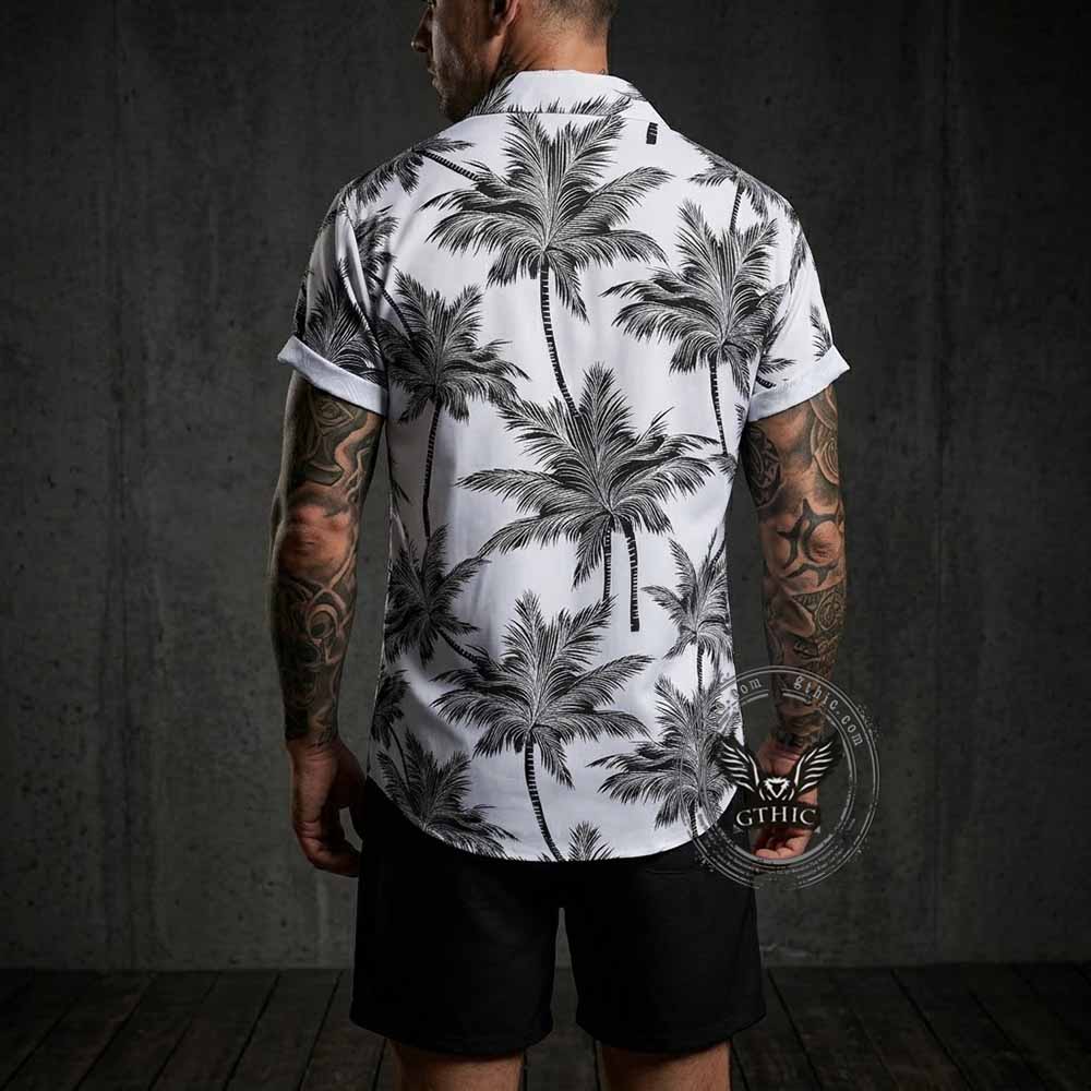 Coconut Tree Casual Vacation Shirt and Shorts Set | Gthic.com