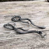 Coiled Snake Stainless Steel Animal Earrings