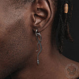 Coiled Snake Stainless Steel Animal Earrings | Gthic.com