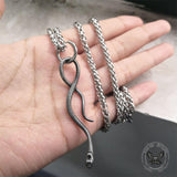 Coiled Snake Stainless Steel Animal Pendant | Gthic.com