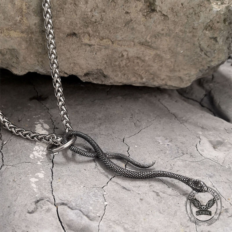 Coiled Snake Stainless Steel Animal Pendant