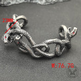 Coiled Snake Stainless Steel Gothic Cuff Bracelet