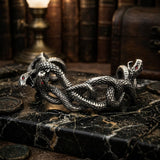 Coiled Snake Stainless Steel Gothic Cuff Bracelet | Gthic.com
