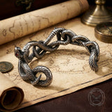 Coiled Snake Stainless Steel Gothic Cuff Bracelet