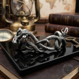 Coiled Snake Stainless Steel Gothic Cuff Bracelet