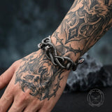 Coiled Snake Stainless Steel Gothic Cuff Bracelet | Gthic.com