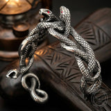 Coiled Snake Stainless Steel Gothic Cuff Bracelet | Gthic.com